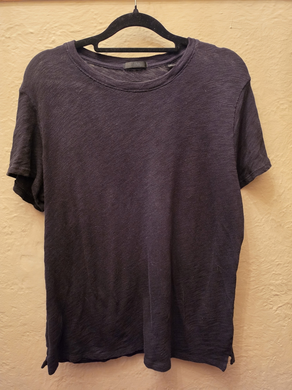 ATM Anthony Thomas Melillo Black Slub Cotton Tee L
